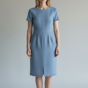 Banana Republic‎ Women's Blue Wool Sheath Dress Sz 8 NWT Italian Flannel Fitted